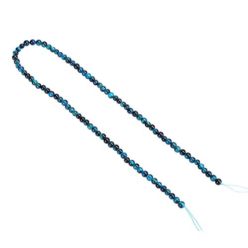 Naroote Blue Tiger Augenperlen, Tigerauge Perlen 4mm Naturstein Blaues Tiger Augen -Runde Perlen Naturstein Blaues Augenperlen DIY Schmuckarmband Machen Accessoire Machen (4mm 【92 Teile/String】) von Naroote