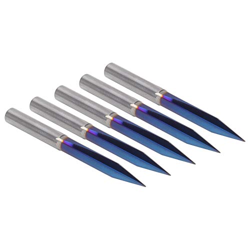 Naroote CNC -Router -Bits, Gerade Router Bits 5pcs 2 Flöten Gerade Grooves V Gravurwerkzeuge 4mm Schaftschneider für Acrylholz MDF Edelstahl 4 X 0,3 X 30 Mm von Naroote