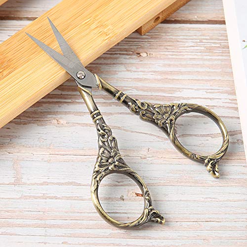 Naroote Europäische Retro -Schere, Stickerei Schere Europäische Retro Handgefertigte Kreuzstichhandwerk Kreative Schicke Kreuzstichhandwerk Antiquitäten -Nadelwerkzeuge (Qinggu (B01-003-00124)) von Naroote