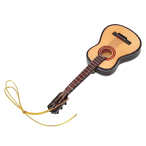 Naroote Gitarrendekor, Gitarrenmodell Lifelike Dekorative Holz Miniatur -Gitarren -Ornament Miniatur Gitarre für Weihnachtsbaum Wohnzimmerstudium von Naroote