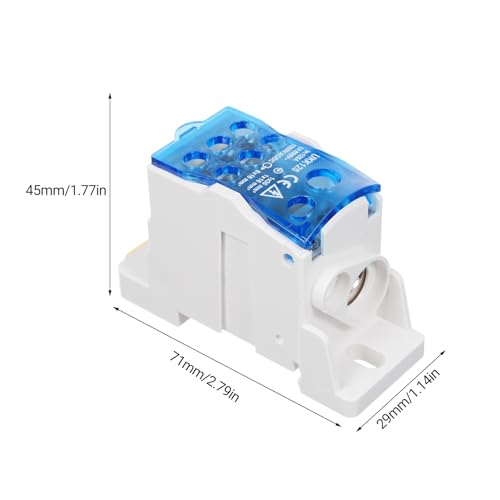 Naroote Klemme Blockverteilungsbox, 1 in 6 Out Rail Typ Anschlussbox Anschlussverteilungskasten mit Transparenter Deckungsverteilungsschutzkasten für Verteilungsbox (UKK125A) von Naroote