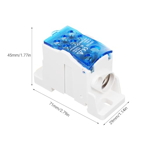 Naroote Klemme Blockverteilungsbox, 1 in 6 Out Rail Typ Anschlussbox Anschlussverteilungskasten mit Transparenter Deckungsverteilungsschutzkasten für Verteilungsbox (UKK160A) von Naroote