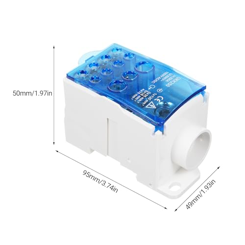 Naroote Klemme Blockverteilungsbox, 1 in 6 Out Rail Typ Anschlussbox Anschlussverteilungskasten mit Transparenter Deckungsverteilungsschutzkasten für Verteilungsbox (UKK250A) von Naroote