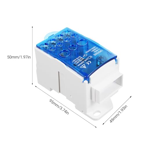Naroote Klemme Blockverteilungsbox, 1 in 6 Out Rail Typ Anschlussbox Anschlussverteilungskasten mit Transparenter Deckungsverteilungsschutzkasten für Verteilungsbox (UKK500A) von Naroote
