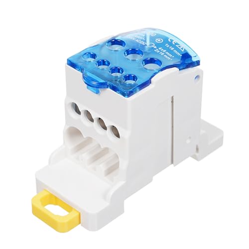 Naroote Klemme Blockverteilungsbox, 1 in 6 Out Rail Typ Anschlussbox Anschlussverteilungskasten mit Transparenter Deckungsverteilungsschutzkasten für Verteilungsbox (UKK80A) von Naroote