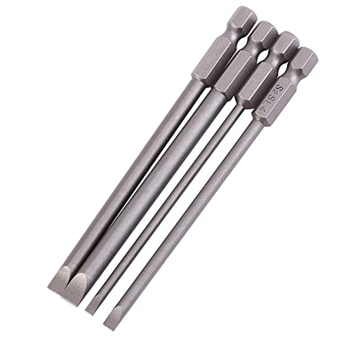 Naroote Lange Bohrerbits für Metall, Langschraubendreher Bit Flachkopf Geschlitzte Spitze Schraubendreher Bit 1/4 "Sechskantschaftschraubendreher Set Hocher Magnetschraubendreher -Bohrbit Set für von Naroote