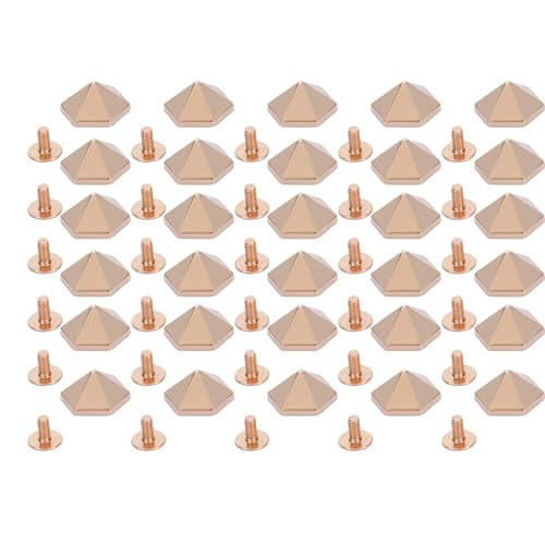 Naroote Lederhandwerksnieten, Abrieberofschraube Nieten Zinklegierung Robuste 30 Sets Sechskantpyramidenform für Kleidung (GOLD) von Naroote