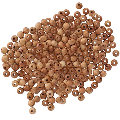 Naroote Pfirsichholzperlen, 0,6 Cm Holzperlen 200pcs Pfirsich Holzperlen DIY Halsketten Armbänder Anhänger Handwerk Zubehör 0,6 Cm von Naroote