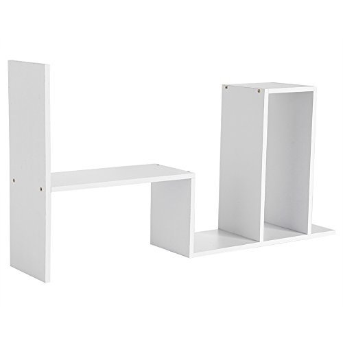 Naroote Schreibtischregal, Schreibtisch Top Organisieren Material Dichtebrett Farbe Weiß, Dunkle Walnuss, Holzfarbe Schreibtischregal für Top -to -Desktop Speicherregal (WHITE) von Naroote
