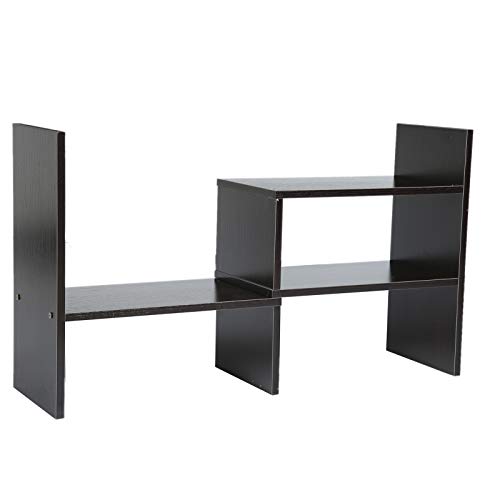 Naroote Schreibtischregal, Schreibtisch Top Organisieren Material Dichtebrett Farbe Weiß, Dunkle Walnuss, Holzfarbe Schreibtischregal für Top -to -Desktop Speicherregal (schwarze Walnuss) von Naroote