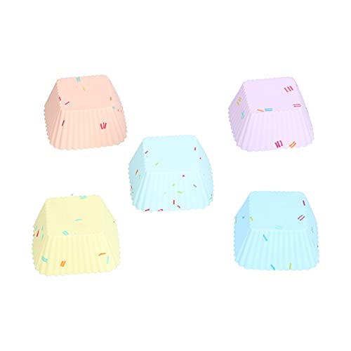 Naroote Silikcupcake -Liner, Silikbackbecher 20pcs Wiederverwendbares Silik -Cupcake Schimmelpilz mit Flexiblen Silikmuffinbechern für Muffinkekse Käsekuchengebäck (Quadratisches Set) von Naroote