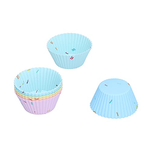Naroote Silikcupcake -Liner, Silikbackbecher 20pcs Wiederverwendbares Silik -Cupcake Schimmelpilz mit Flexiblen Silikmuffinbechern für Muffinkekse Käsekuchengebäck (runder Anzug) von Naroote