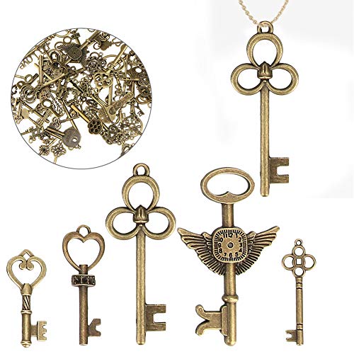 Naroote Vintage Skeleton Keys, Handgefertigte Materialien Bronze Schlüsseldekoration Vintage DIY -Anhänger Notizbücher Kleidung Material Naroote Vintage Skeleton Keys, Handgefertigte Materialien Bronze Schlüsseldekoration Vintage DIY -Anhänger Notizbücher Kleidung Material von Naroote