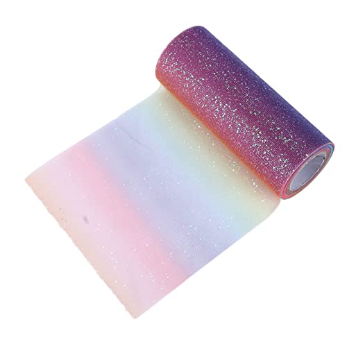 Regenbogen-Glitzer-Tüllrollen, Tüllstoff, praktisch für Tischdekoration für Mädchenröcke, Kirchenschleifen, Stuhlschärpen (Regenbogenfarben) von Shanrya