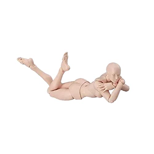 Zeichenpuppe, Silbergrauer Actionfigurenkörper Langlebig mit Halterung Zum Bemalen (Frau) von Naroote