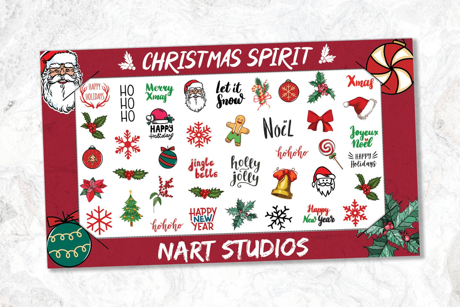 Wasserschiebe Nagel Abziehbilder | Weihnachts Aufkleber Nagelsticker Nailart Sticker Geschenk Zu Weihnachten von NartStudios