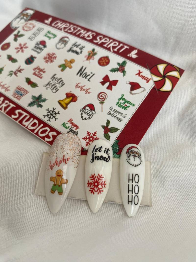 Wasserschiebefolie Nagel Abziehbild | Weihnachtsnagelaufkleber Nagelsticker Abziehbilder Nagelabziehbilder Nagelkunst Aufkleber Geschenk Für von NartStudios