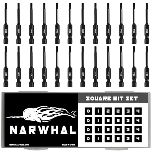 Robertson Vierkantbohrer-Set, 24 Stück, 5,8 cm lange magnetische Köpfe, Größen #0, #1, #2, #3 und #4 Robertson Vierkantbohrer-Set, 24 Stück, 5,8 cm lange magnetische Köpfe, Größen #0, #1, #2, #3 und #4 von Narwhal