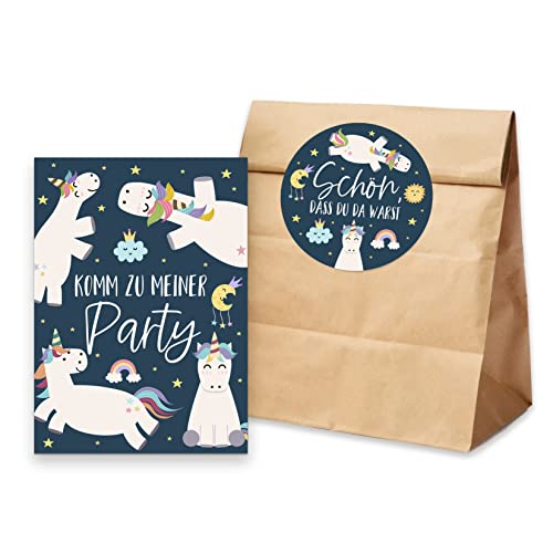 Nastami 10 x Einladungskarten Kindergeburtstag Einhorn + 10 Tüten inkl. Sticker Mitgebsel Kindergeburtstag (Einhörner) Nastami 10 x Einladungskarten Kindergeburtstag Einhorn + 10 Tüten inkl. Sticker Mitgebsel Kindergeburtstag (Einhörner) von Nastami