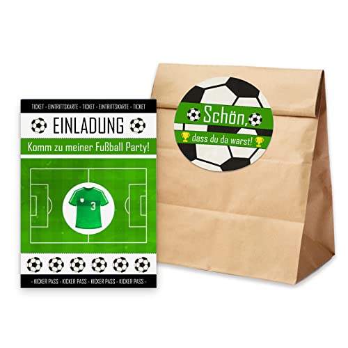 Nastami 10 x Einladungskarten Kindergeburtstag + 10 Tüten inkl. Sticker Mitgebsel Kindergeburtstag (Fußball) Nastami 10 x Einladungskarten Kindergeburtstag + 10 Tüten inkl. Sticker Mitgebsel Kindergeburtstag (Fußball) von Nastami