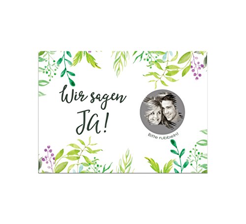 25 Save the Date Rubbelkarten "Grüne Hochzeit" 25 Save the Date Rubbelkarten "Grüne Hochzeit" von Nastami