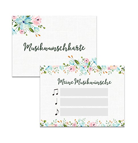 50 Musikwunschkarten für die Hochzeit als Hochzeitsspiel für Gäste Gastgeschenk Hochzeit Hochzeitsspiele (Weiße Hochzeit, 50 Stück) von Nastami