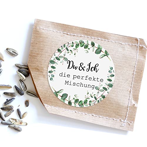 50 Sticker "Du & Ich die perfekte Mischung!" EUCALYPTUS, Hochzeit Gastgeschenk Aufkleber von Nastami