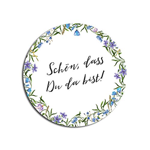 50 Sticker Hochzeit Schön, DASS du da bist!, Aufkleber Hochzeit Gastgeschenk (Blaue Hochzeit) von Nastami