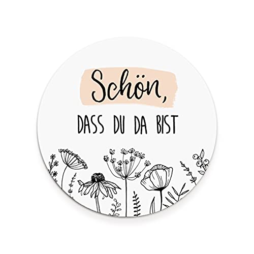 50 Sticker Hochzeit Schön, DASS du da bist!, Aufkleber Hochzeit Gastgeschenk (FLOWERS) von Nastami