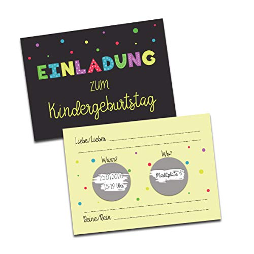 Nastami Einladungskarte Kindergeburtstag, 5 Stück, Rubbeln, A6 (14,8 cm x 10,5 cm), Kindgerecht von Nastami