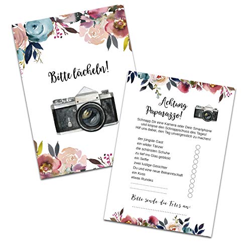 Nastami 50 Karten Fotospiel Hochzeit Fotosafari Postkartenspiel Hochzeit Gastgeschenk Hochzeitsgäste (BOHO Hochzeit) von Nastami