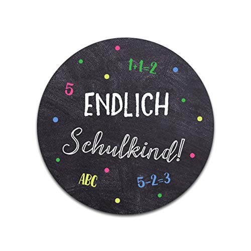 Nastami 50 x Sticker Endlich Schulkind Schulanfang Einschulung Aufkleber von Nastami