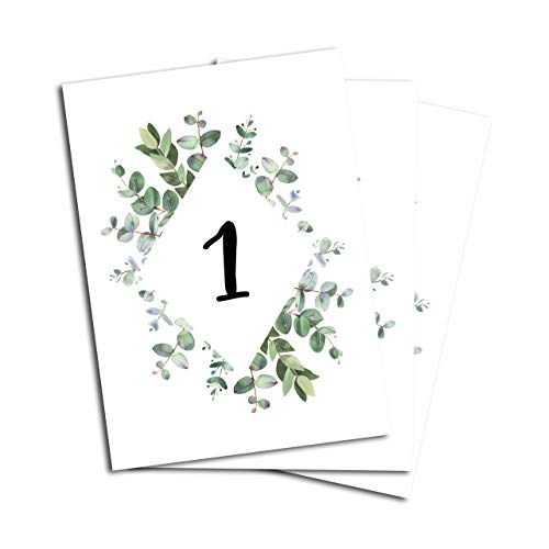 Tischnummern Hochzeit Eucalyptus 1-10 vintage Hochzeit DIN A6 Tischnummern Hochzeit Eucalyptus 1-10 vintage Hochzeit DIN A6 von Nastami
