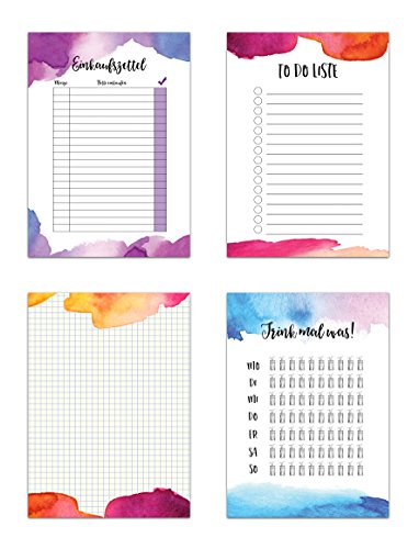 To Do Planer Set 4-teilig, Einkaufszettel, To-Do-Block, Notizblock, Trinkliste To Do Planer Set 4-teilig, Einkaufszettel, To-Do-Block, Notizblock, Trinkliste von Nastami