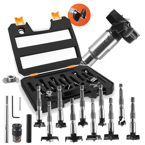 10er Forstnerbohrer Set 15-35mm [Extra Gehärtet Legierung] Forstnerbohrer Lochbohrer Holz für Alle Holz-Arten Hartholz Holzbearbeitung – Ideal für Möbelbau & Heimwerker von Nastopee