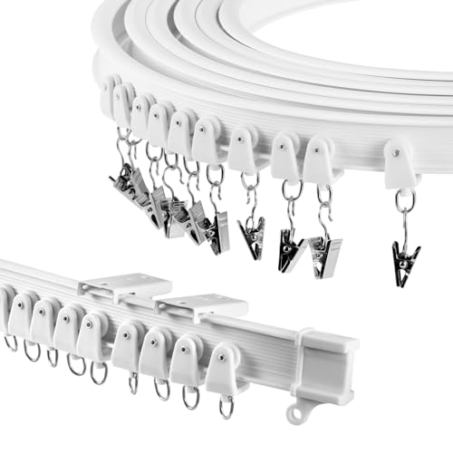 Flexible Gardinenschiene, 5M Vorhangschiene Deckenmontage Biegsame Gardinenschiene Biegbar Deckenvorhangschiene Zubehör mit stummen Rollen Decke Vorhang Schiene Vorhänge Fenster Balkon RV Raumteiler Flexible Gardinenschiene, 5M Vorhangschiene Deckenmontage Biegsame Gardinenschiene Biegbar Deckenvorhangschiene Zubehör mit stummen Rollen Decke Vorhang Schiene Vorhänge Fenster Balkon RV Raumteiler von Nastopee
