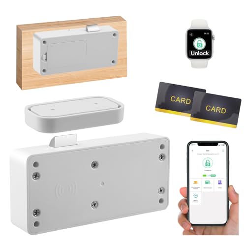 NFC Schloss, RFID Schloss Schrankschloss Elektronisch Schubladenschloss Smart Möbelschloss mit Bluetooth App Verstecktes Kindersicherung Schrankschloss​ Briefkastenschloss Tarnung Liquor Speisekammer von Nastopee