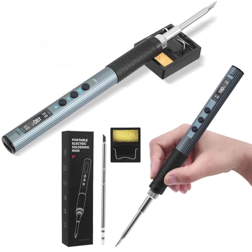 Nastopee T12 Präzisions Lötkolben Set,kabelloser Lötkolben Set mit Einstellbar 100-450°C, 65W GaN Ladekopf,USB C Kabel Soldering Iron Kompakt und leicht zu transportieren von Nastopee