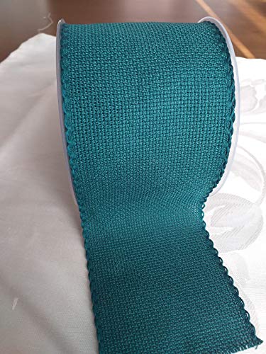 NASTRIFICIO ROSSI SAS Rote Band aus Tulpen-Stoff mit Kreuzstich, 83 mm, Rolle 10 m (grün) von Nastrificio Rossi sas