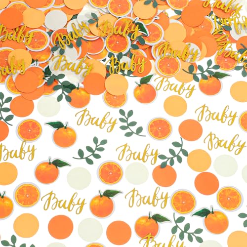 400 Stück Babyparty Dekorations Konfetti, Orange Tischdekor Konfetti, Neutrale Babyparty Dekoration für Mädchen und Jungen, Gender Reveal Partydekor 400 Stück Babyparty Dekorations Konfetti, Orange Tischdekor Konfetti, Neutrale Babyparty Dekoration für Mädchen und Jungen, Gender Reveal Partydekor von NatNarr
