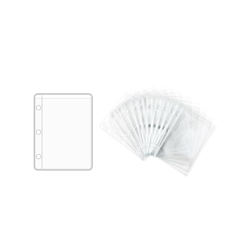 12 Stück Mini-Binder-Taschen, transparent, 3 Löcher, PVC, lose Blätter, Geldumschläge für 3-Ring-Notizbuch, Binder, Blattschutz, Organisieren von Fotos, Karten, Rechnungen (Mini, transparent) von NatSumeBasics