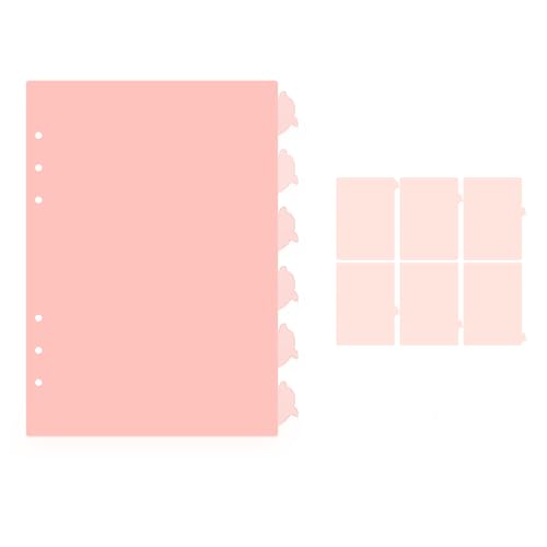NatSumeBasics 12 rosa A5 Ordner-Trennblätter mit Delfin-Tabs, niedliche A5-Planer-Einsätze, Kunststoff-Index-Trennblätter für 6-Ringbuch-Zubehör (Pink A5) von NatSumeBasics