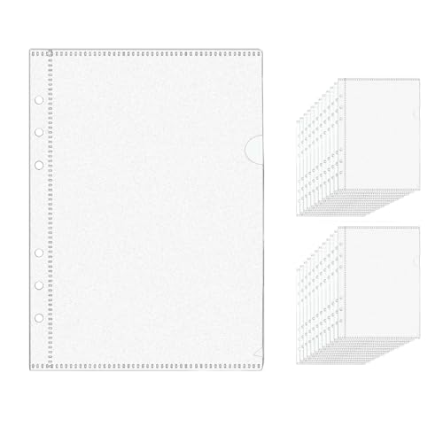 NatSumeBasics 24 Briefumschläge mit Reißverschluss, A5, Frost, PP, Planer-Einlagen, Blattschoner für 6 Ringbücher, Organizer-Zubehör (A5) von NatSumeBasics