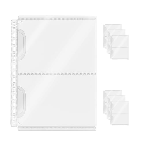 NatSumeBasics 6 x A4-Ordner, 2 Taschen, Budget-Umschläge, 0,2 mm, PP, Geldfüllung, 15,2 x 20,3 cm, Dokumententasche für Planer, Organisieren von Fotos, Karten, Rechnungen (A4, 2 Taschen) von NatSumeBasics