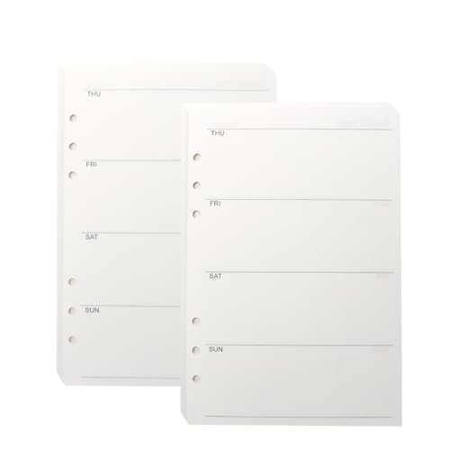 NatSumeBasics A5-Nachfüllpapier, 12,7 x 20,3 cm, undatiert, Wochenplaner-Einsätze, 90 Blatt, 6 Löcher, Taschennotizpapier für persönliches Reisetagebuch, Tagebuch (2 A5 wöchentlich) von NatSumeBasics