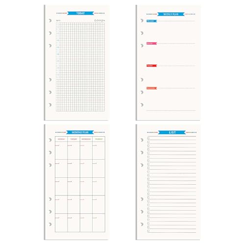 NatSumeBasics A6 Binder-Nachfüllpapier, 4 Stück, 8,9 x 16,5 cm, undatiert, Tages-, Wochen-, Monatsplaner-Einlagen, 160 Blatt, 6 Löcher, Notizbuch-Papiere für persönliches Reisetagebuch, Tagebuch (A6) NatSumeBasics A6 Binder-Nachfüllpapier, 4 Stück, 8,9 x 16,5 cm, undatiert, Tages-, Wochen-, Monatsplaner-Einlagen, 160 Blatt, 6 Löcher, Notizbuch-Papiere für persönliches Reisetagebuch, Tagebuch (A6) von NatSumeBasics