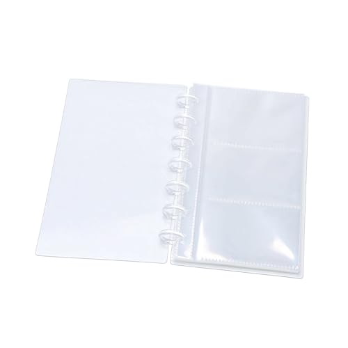 NatSumeBasics A6 Discbound Binder Sleeves - 20 transparente Blätter, 0,2 mm PP, Taschenformat (5,8 x 8,9 cm) für Kreditkarten, Visitenkarten, Namen, Ausweishüllen (3 Fächer) von NatSumeBasics