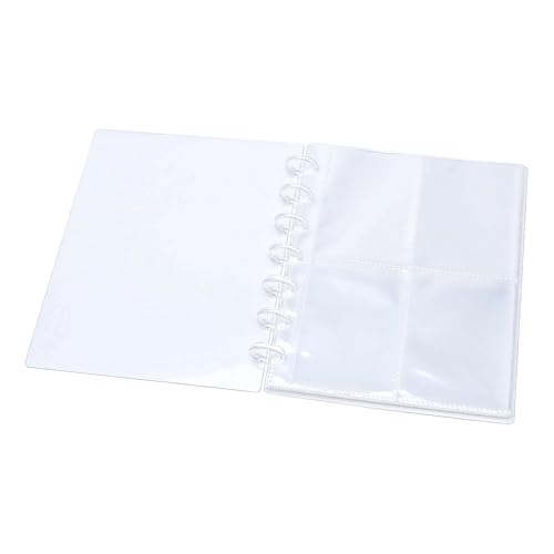 NatSumeBasics A6 Discbound Binder Sleeves - 20 transparente Blätter, 0,2 mm PP, Taschenformat (6,3 x 8,9 cm) für Kreditkarten, Visitenkarten, Namen, Ausweishüllen (4 Fächer) von NatSumeBasics