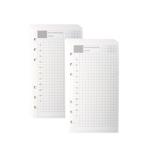NatSumeBasics A6 Nachfüllpapier, 8,9 x 16,5 cm, undatiert, Tagesbucheinlagen, 90 Blatt, 6 Löcher, Taschennotizpapier für persönliches Reisetagebuch, Tagebuch (2 A6 täglich) von NatSumeBasics