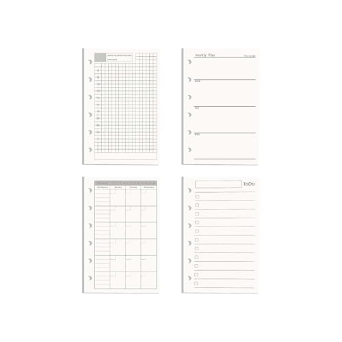 NatSumeBasics A7 Binder-Nachfüllpapier, 4 Stück, 7,6 x 12,7 cm, undatiert, Tages-, Wochen-, Monatsplaner-Einlagen, 180 Blatt, 6 Löcher, Notizbuch-Papier für persönliches Reisetagebuch, Tagebuch (A7) NatSumeBasics A7 Binder-Nachfüllpapier, 4 Stück, 7,6 x 12,7 cm, undatiert, Tages-, Wochen-, Monatsplaner-Einlagen, 180 Blatt, 6 Löcher, Notizbuch-Papier für persönliches Reisetagebuch, Tagebuch (A7) von NatSumeBasics